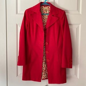 Caslon red jacket cherry lining XS